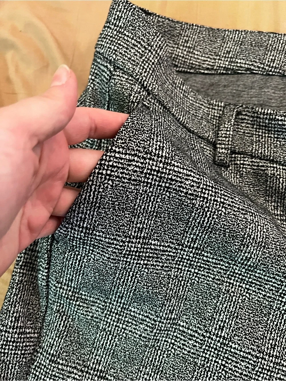 Liverpool Jeans Company Black & White Plaid Slim Trousers